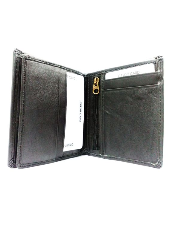 Black Leather Mini Wallet_Inner View_IslamicShop.in