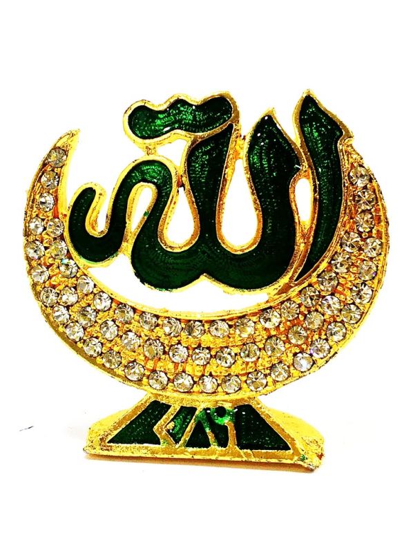 Allah Moon Green Showpiece Large_IslamicShop.in