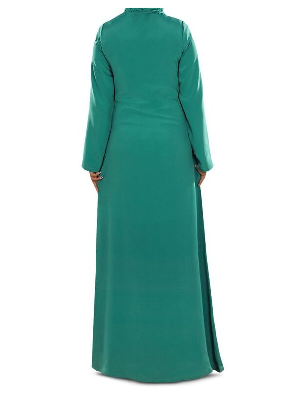Nuzhat_Sea_Green_Abaya_Back View_IslamicShop.in