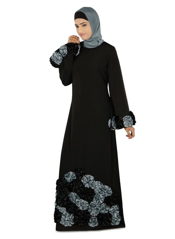 Salma_Heavy_Embroidered_Party_Abaya_Angle View_IslamicShop.in