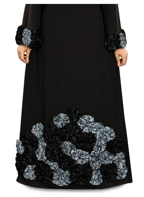 Salma_Heavy_Embroidered_Party_Abaya_Bottom View_IslamicShop.in