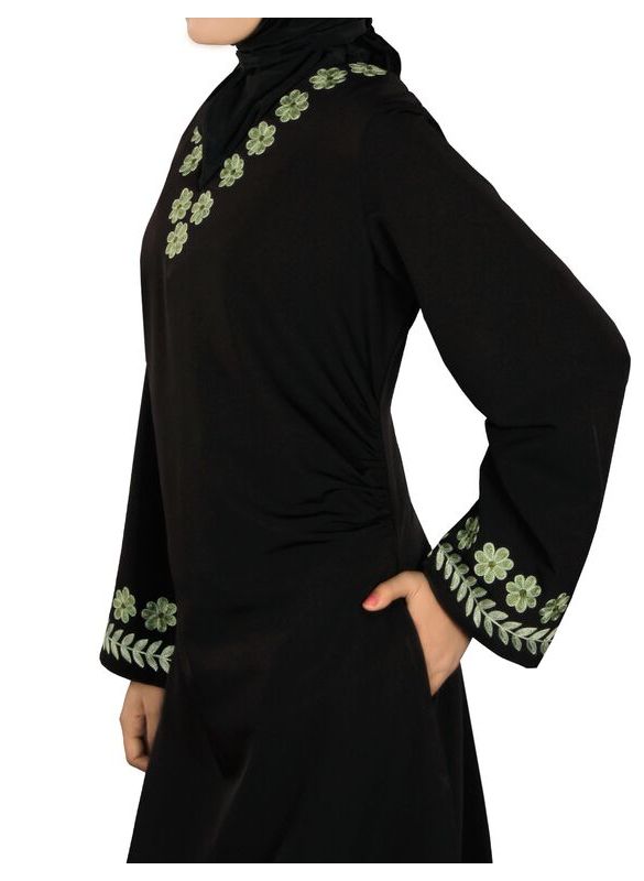 Seerat_Black_Abaya_Side View_IslamicShop.in