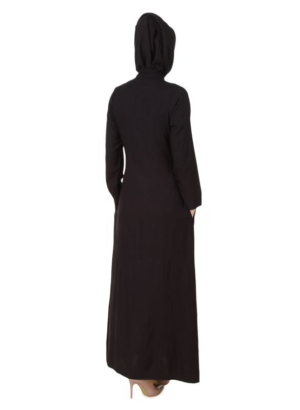 Shaistah_Rayon_Black_Abaya_Back View_IslamicShop.in