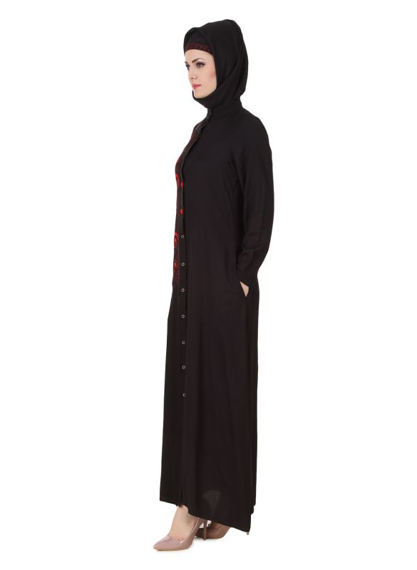 Shaistah_Rayon_Black_Abaya_Side View_IslamicShop.in