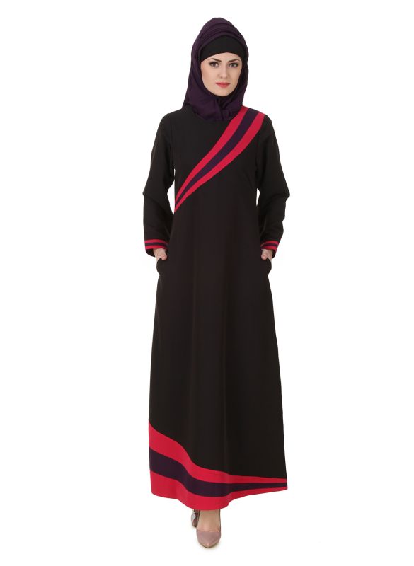 Shimah_Kashibo_Black_Abaya_Front View_IslamicShop.in