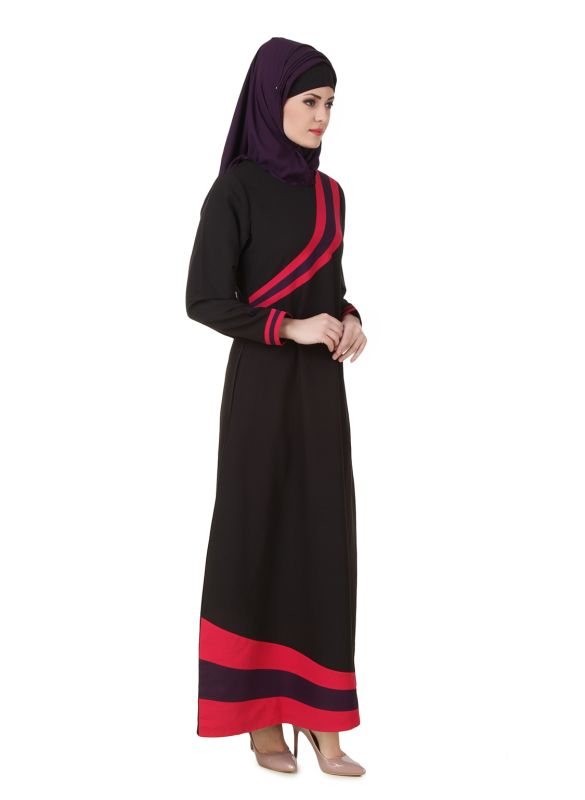 Shimah_Kashibo_Black_Abaya_Side View Right_IslamicShop.in