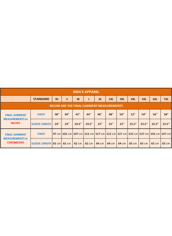 Mansoor_Galabiyya _Size Chart_IslamicShop.in
