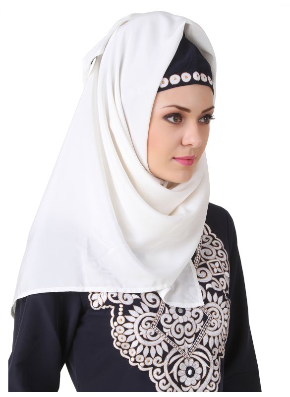 Sharmin_Navy_Blue_White_Kurti and Skirt_Hijab_IslamicShop.in