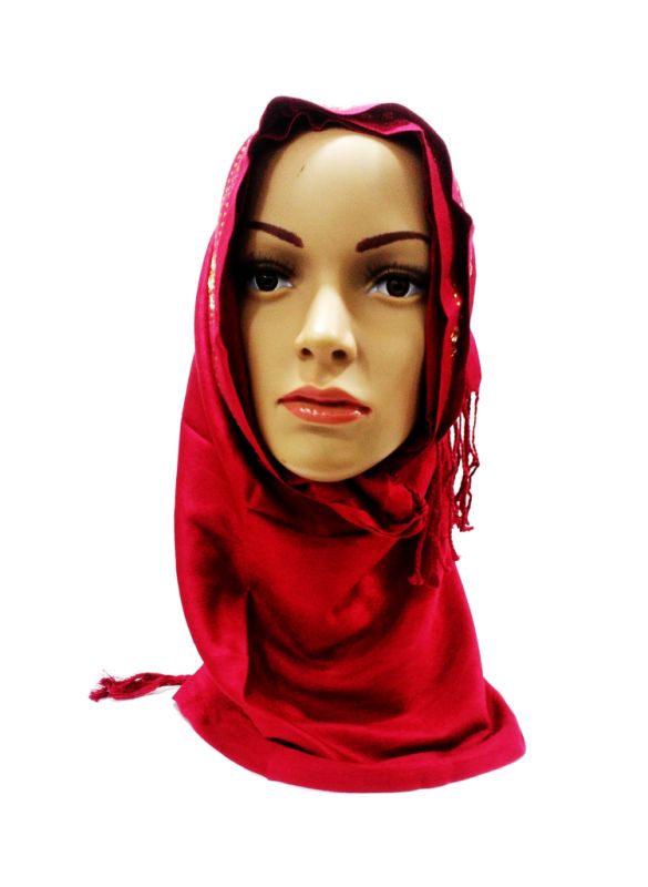 Red Border Stones Hijab_IslamicShop.in