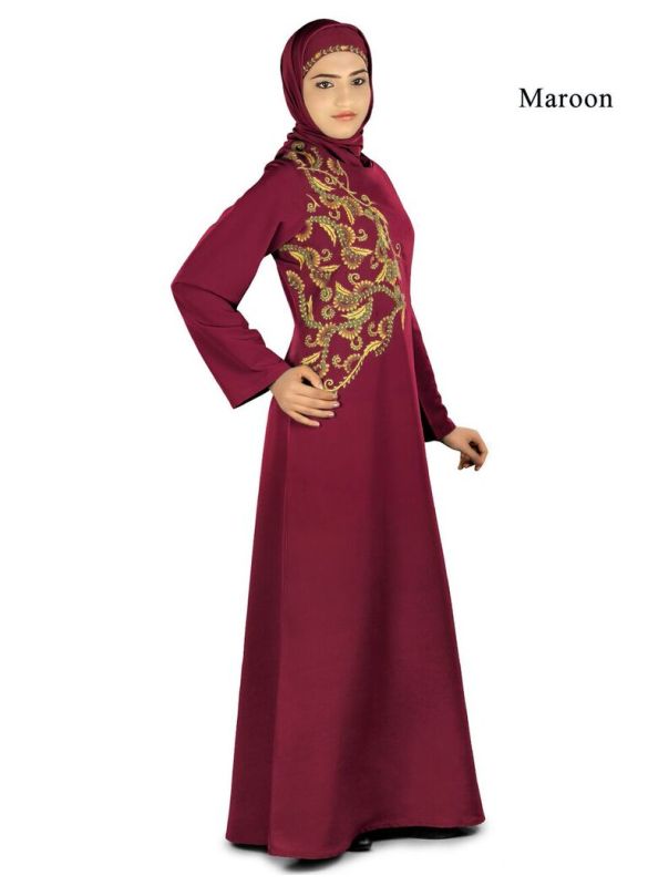 Zinah_Abaya_Maroon_IslamicShop.in