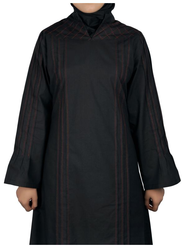 Zoha_Black _Abaya_Close Up View_IslamicShop.in