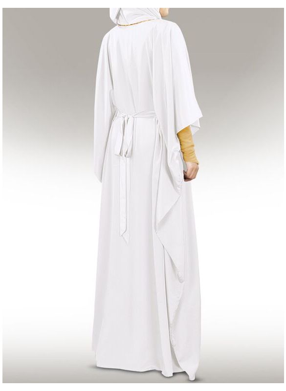 Nelam_Gold_Embroidered_White_Kaftan_Back View_