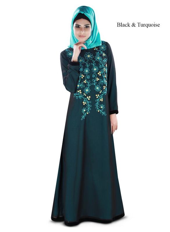 Aafreeda_Abaya_Turquoise Color_IslamicShop.in
