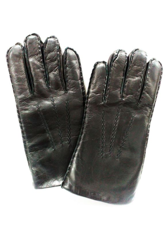 Black Leather Gloves_Back View_IslamicShop.in