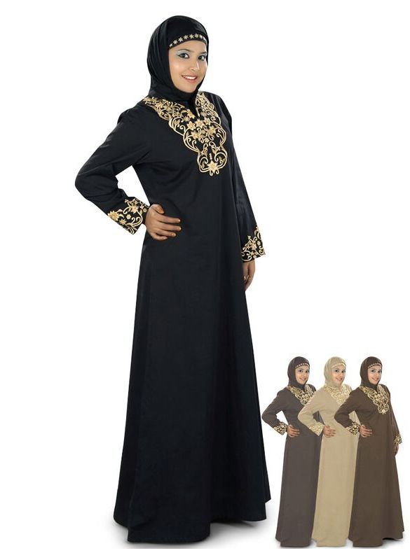 Hibbah_Black_Cotton_Abaya_DifferentColors_IslamicShop.in