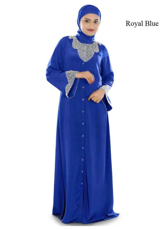 Hifja_Black_Hand_Embroidered_Burqa_Royal Blue Color_IslamicShop.in