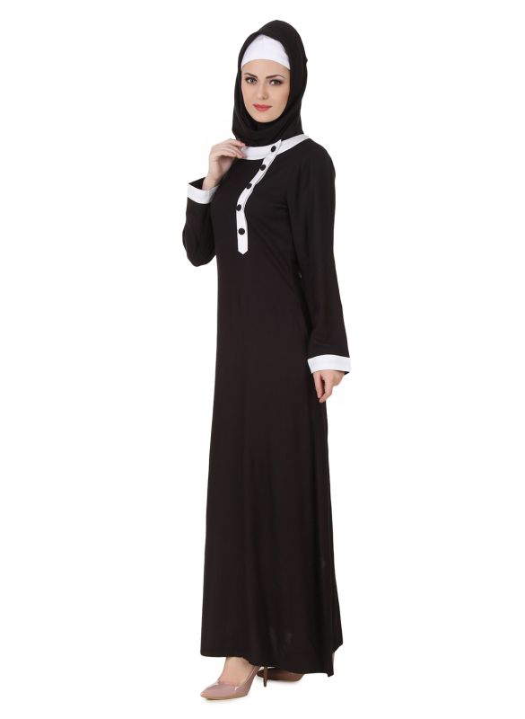 Jaza_Rayon_Black_Abaya_AngleViewLeft