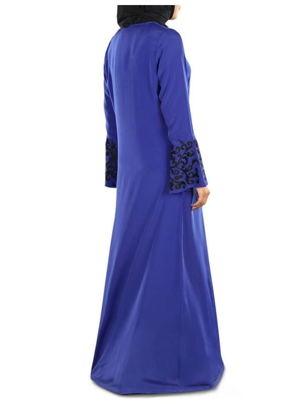 Shanum_Blue_Islamic_Abaya_SideView_IslamicShop.in