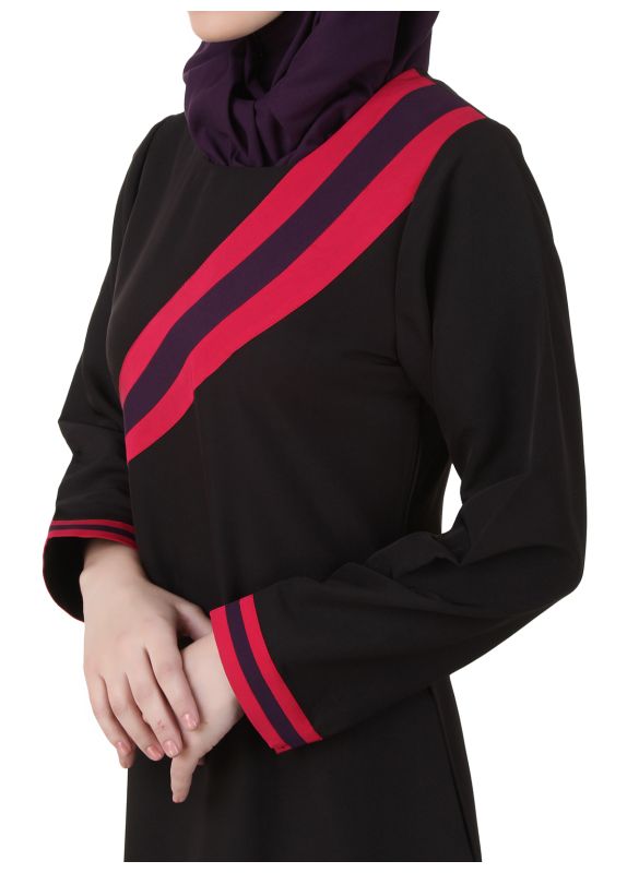 Shimah_Kashibo_Black_Abaya_Close Up View View_IslamicShop.in