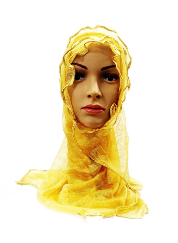 Yellow Piping Hijab_IslamicShop.in