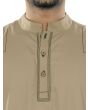 Ammar_Beige_Galabiyya_Close Up View_IslamicShop.in