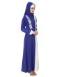 Asbah_Crepe_Royal_Blue_&_White_Abaya_RightView_IslamicShop.in
