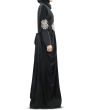 Amara_Silver_Embroidered_Black_Kaftan_Side View_IslamicShop.in