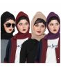 Black, Maroon, Purple, Dark Beige