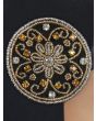 Amara_Silver_Embroidered_Black_Kaftan_Brooch_IslamicShop.in