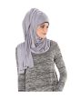 Plain Jersey Hijab (Grey)_Angle View_IslamicShop.in