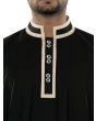 Aatif_Black_Galabiyya_Close Up View_IslamicShop.in