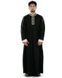Aatif_Black_Galabiyya_Main View_IslamicShop.in