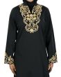 Hibbah_Black_Cotton_Abaya_CloseUpView_IslamicShop.in