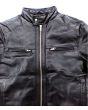 Jet Black_Leather_Jacket_Close View_IslamicShop.in