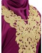 Nelam Gold Embroidered Wine Kaftan _Close Up View_IslamicShop.in