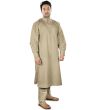 Miyaz_Kurta_Pajama_Khaki Color Angle View_IslamicShop.in
