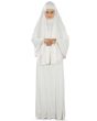 Dua Prayer Set (Hijab + Full Sleeve Dress) White_Main View_IslamicShop.in
