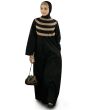 Seemeen_Black_Cotton_Abaya_Front View_IslamicShop.in