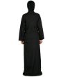 Seemeen_Black_Cotton_Abaya_Back View_IslamicShop.in