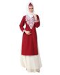 Samar_Maroon_White_Kurti and Skirt_Normal View_IslamicShop.in