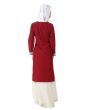 Samar_Maroon_White_Kurti and Skirt_Back View_IslamicShop.in