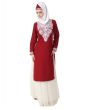 Samar_Maroon_White_Kurti and Skirt_Angle View_IslamicShop.in