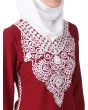 Samar_Maroon_White_Kurti and Skirt_Embriodery View_IslamicShop.in