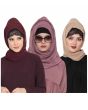 Wine, Mauve & Dark Beige