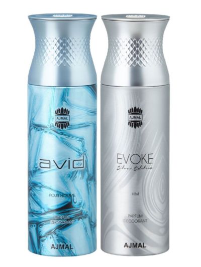 Ajmal Avid & Evoke Silver Him Deodorants for Men (pack of 2)