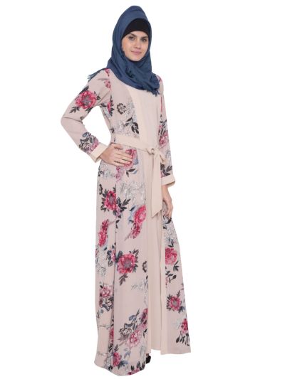 Whimsical Attached Shrug Abaya in Double Layer