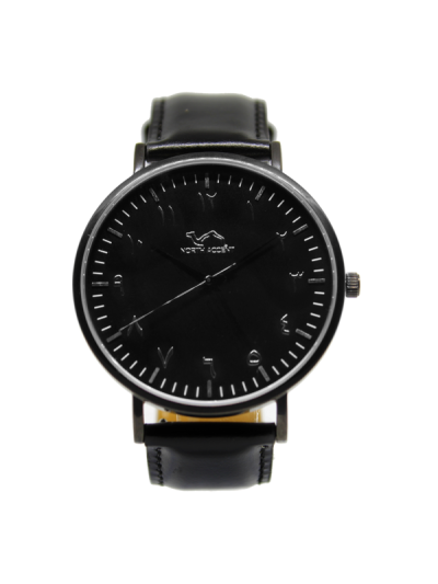 Men Black Gilbert Se Leather Arabic Watch 