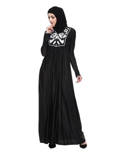 Black embroidered Abaya