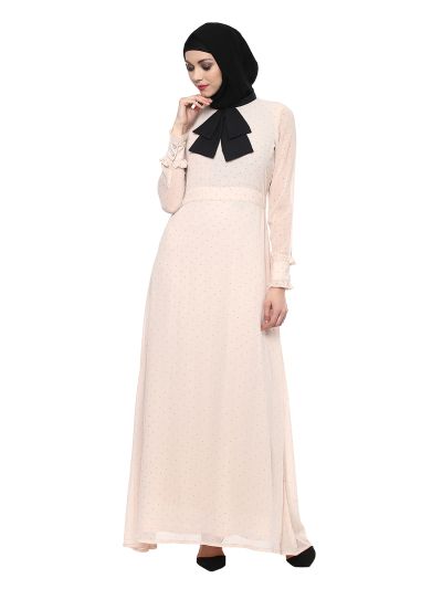 Pink Printed Abaya