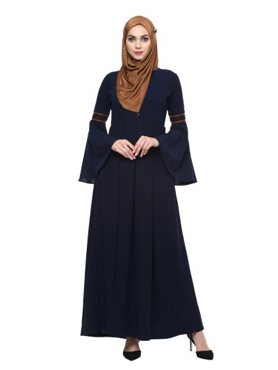 Navy Blue Angel Sleeve Abaya